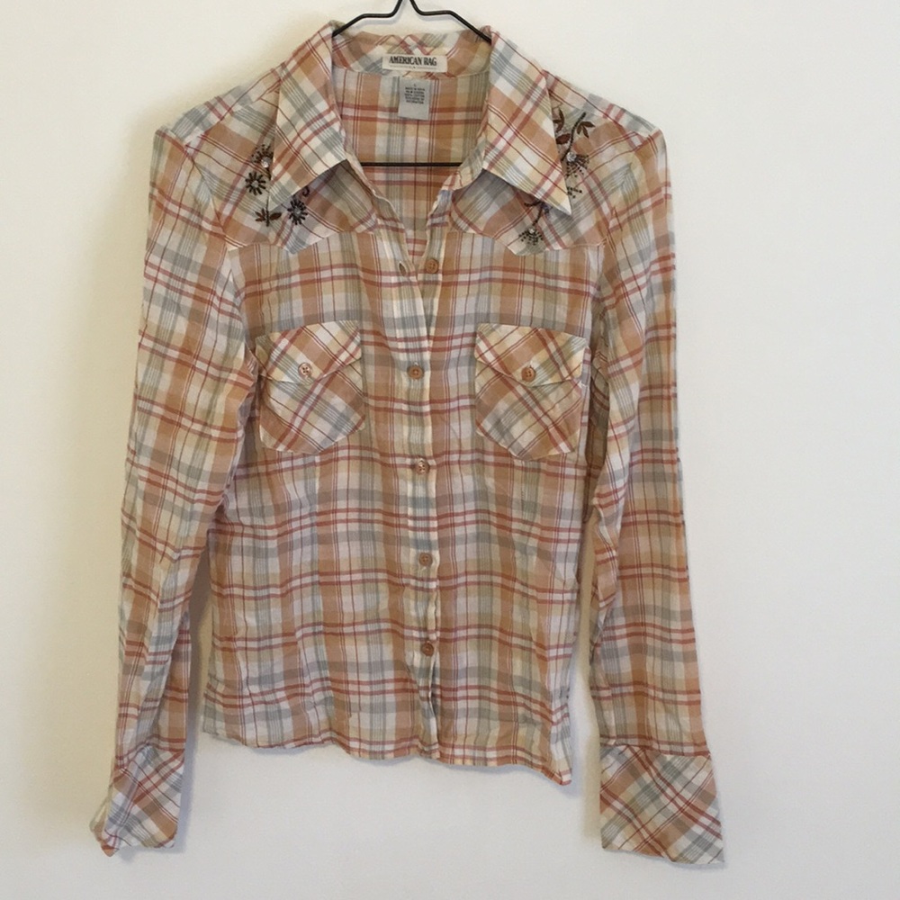Lightweight Plaid American Rag Button Down - Picture 2 of 5